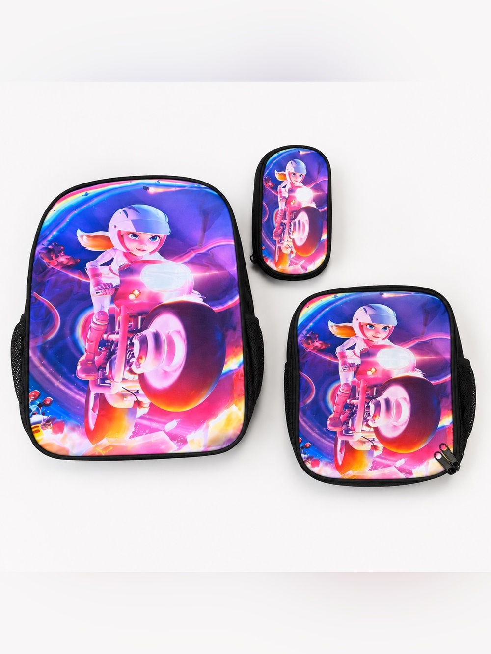 NWOT 3-Piece Girls Princess Peach Backpack, Lunch Bag & Pencil Case Set